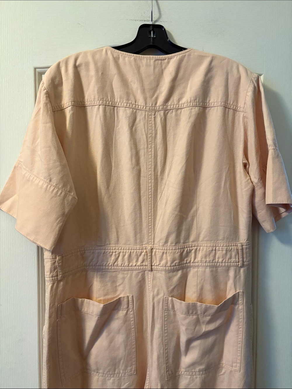 Madewell Top-Stitched Coverall Jumpsuit in Bashful Blush Size 8 - Picture 5 of 6